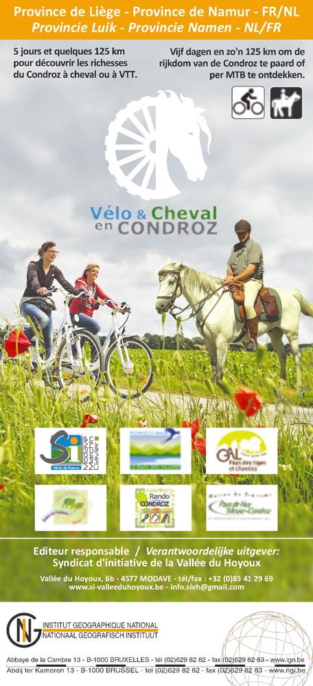 IGN Belgique Carte de promenades pédestre, VTT et équestre - Condroz (Belgique)   NGI