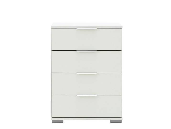 Lomadox Nachttisch ELSTRA-43, Schlafzimmer auch für Boxspringbett geeignet in weiß 52/74/38 cm