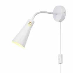 Relaxdays Leselampe Wandmontage mit Kabel Weiß
