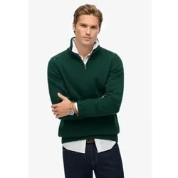 Superdry für Herren. M6110706A Pullover Half Zip grün (M), Lässig, Baumwolle, Langarm