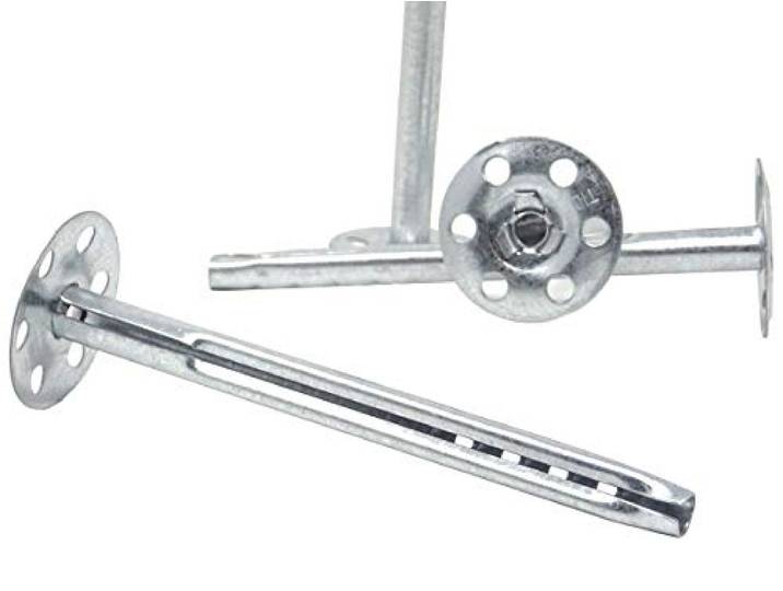 SBS Metall-Dämmstoffhalter 8 x 110mm Menge wählbar Tellerdübel Schlagdübel Dämmdübel Metall-Teller-Dübel - 250 Stück
