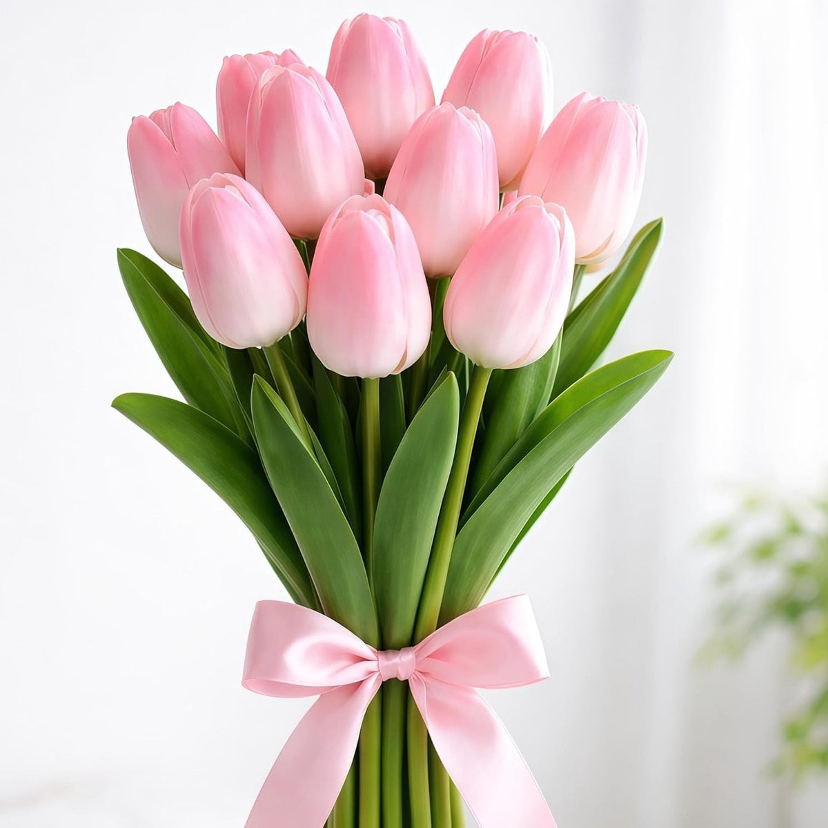 Set van 10 roze kunstmatige tulpen voor lente decoratie
