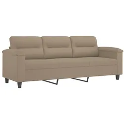 vidaXL 3-Sitzer-Sofa Taupe 180 cm Mikrofasergewebe