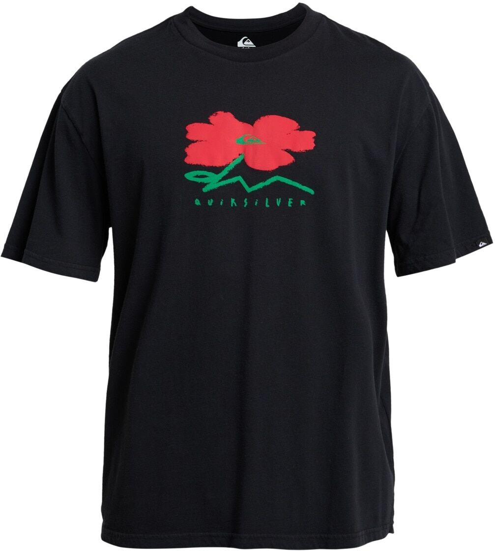 T-Shirt QUIKSILVER "Structured Flower", Herren, Gr. S, schwarz, Obermaterial: 100% Baumwolle., Shirts T-Shirt schwarz S
