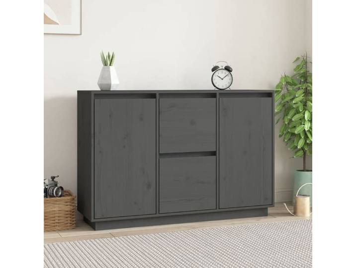 SALE 2025 Meuble bas bahut vaisselier - Buffet Gris 111x34x75 cm - Bois massif de pin 24 68 Kg 8090