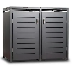 Mülltonnenbox KÖLN 132x80x116cm für 2x Tonnen 120 und 240 Liter, Stahl anthrazit