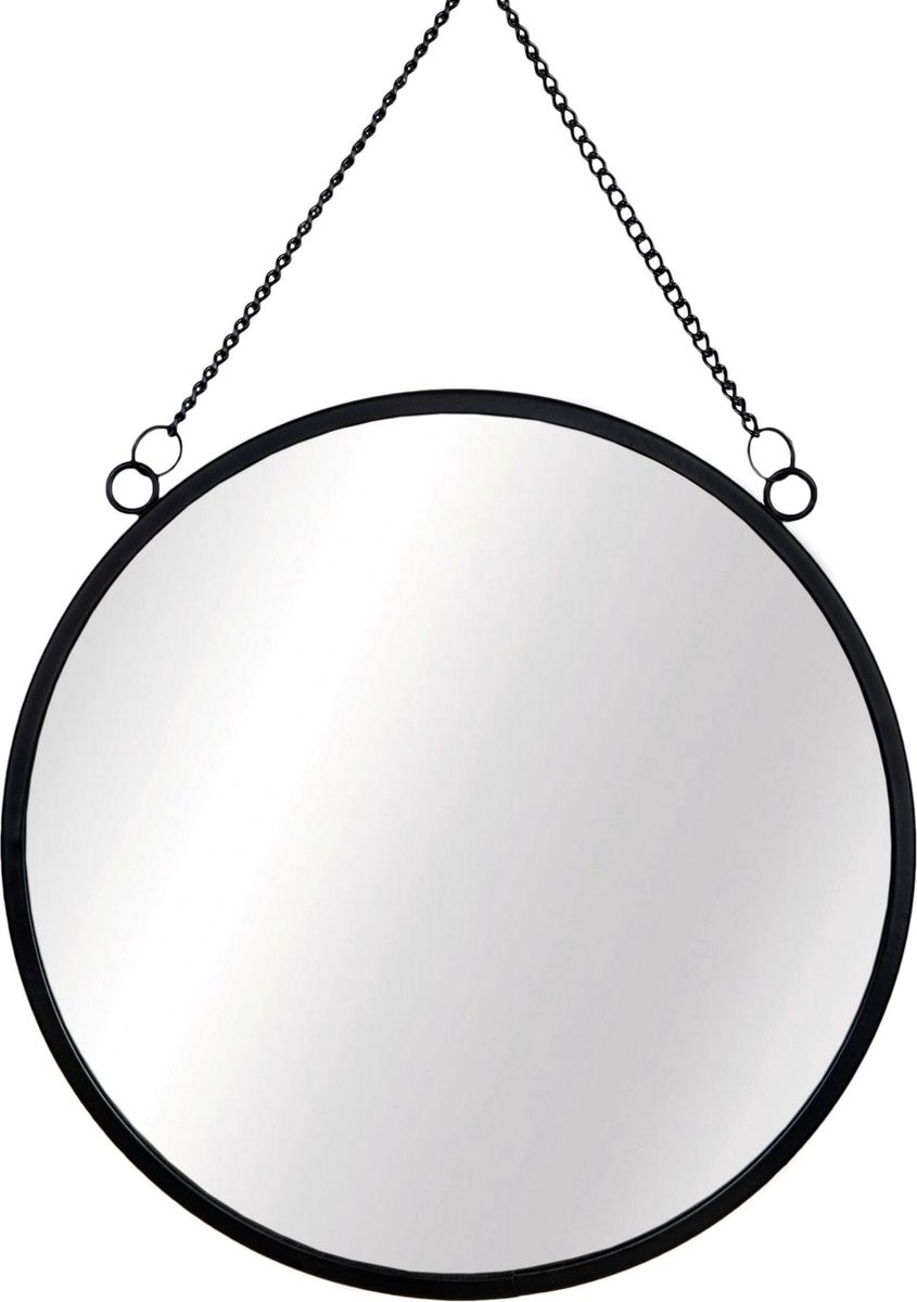 Sass & Belle Ronde wandspiegel Jet Black
