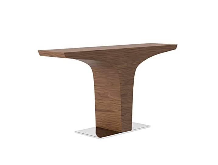 Angel Cerdá - Konsolenschrank Nussbaum mit verchromtem Sockel - Moderne Eingangskonsole aus Holz und Edelstahl - Elegantes und vielseitiges Design - Stabil und funktionell - 150 x 35 x 80 cm