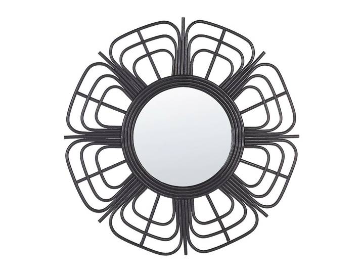 WANDSPIEGEL Rattan schwarz Sonnenform 60 cm Pasaku