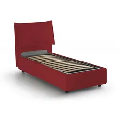Aphrodite - Einzelbett, Rot, Abnehmbar Made in Italy