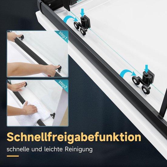 Famanu Duschkabine 80x100cm - Schwarz, Eckeinstieg, doppelte Schiebetür, 5mm Sicherheitsglas