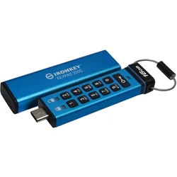 Kingston IronKey Keypad 200C (16 GB, USB-C), USB Stick, Blau