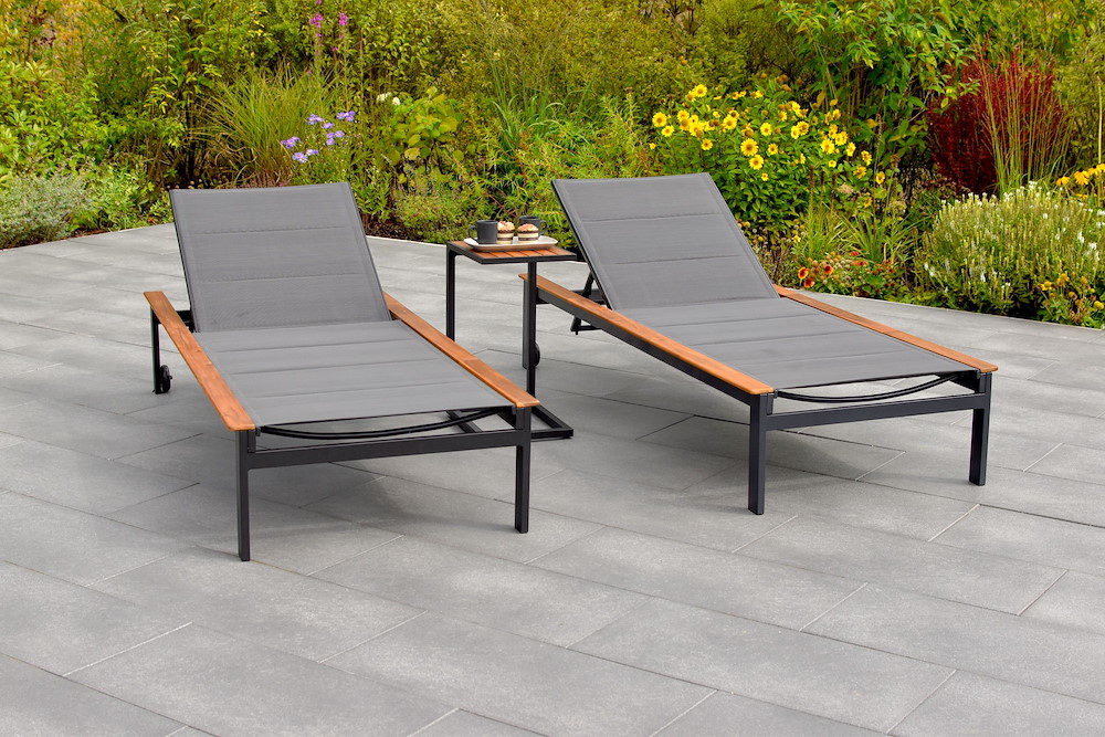 MERXXHANDELS Paxos Liegen Set 3tlg 2 Liegen 1 Cee Beistelltisch 16946367