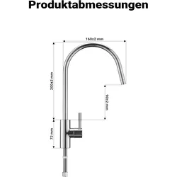 Naturewater, Küchenarmatur, 6,35mm (1/4") Wasserhahn Design II D-13 Umkehrosmose Armatur Wasser