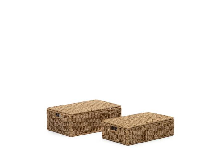 Kave Home Mand Tossa Set van 2 stuks, Zeegras - Naturel