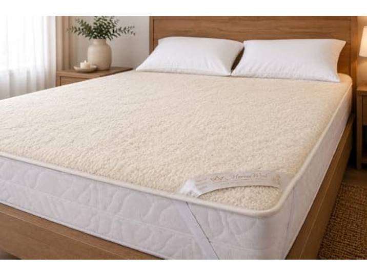Merino Wool Unterbett Lammflor mit Merino Schurwolle Matratzen 90/190cm VITAL