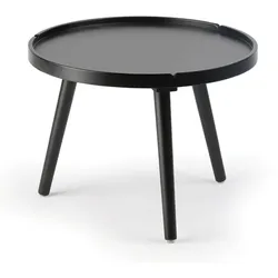 Couchtisch rund, Ablagetisch aus MDF, Durchmesser 50 cm, schwarz