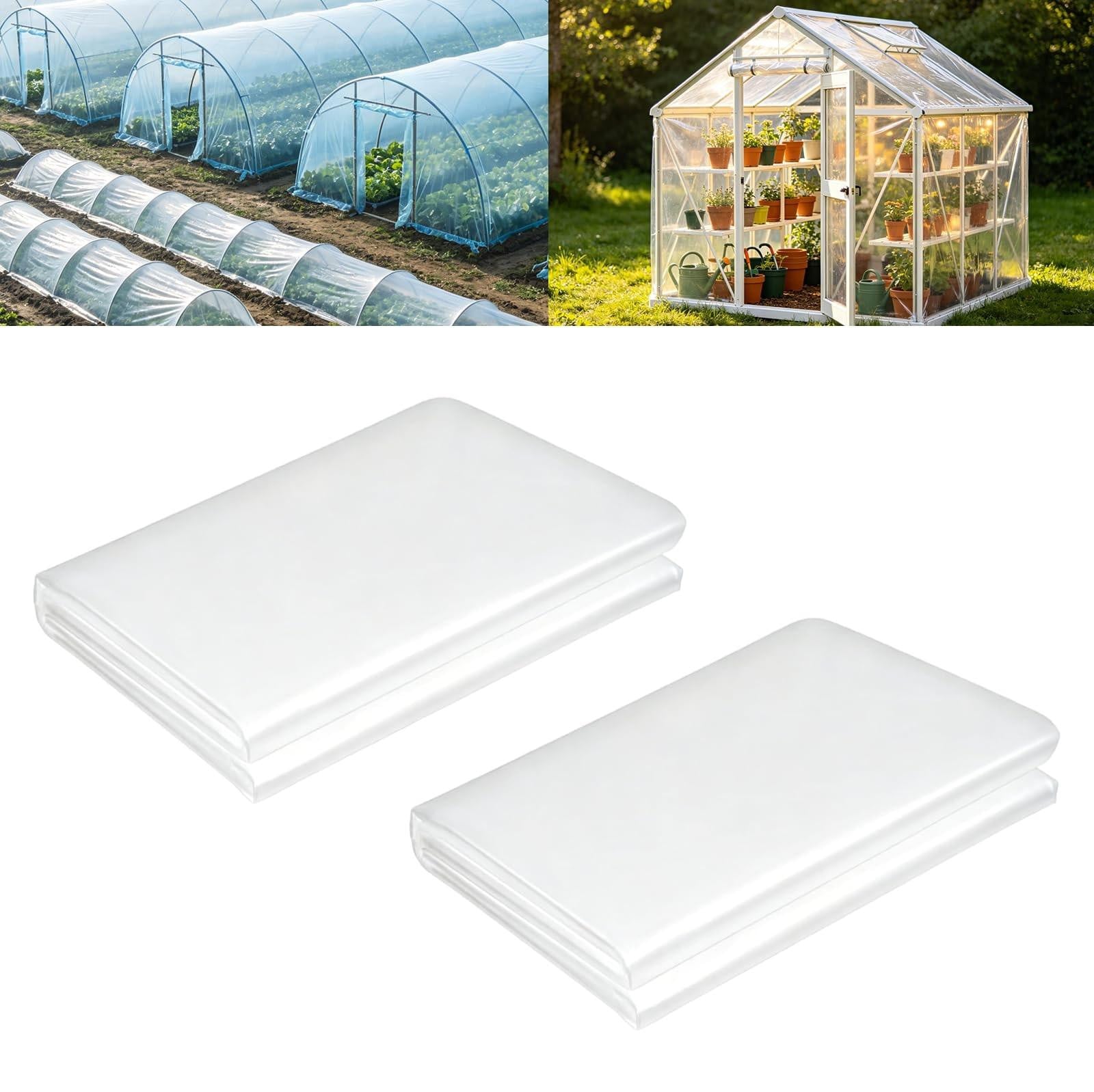 Set van 2 Transparante Versterkte Tuinfolie