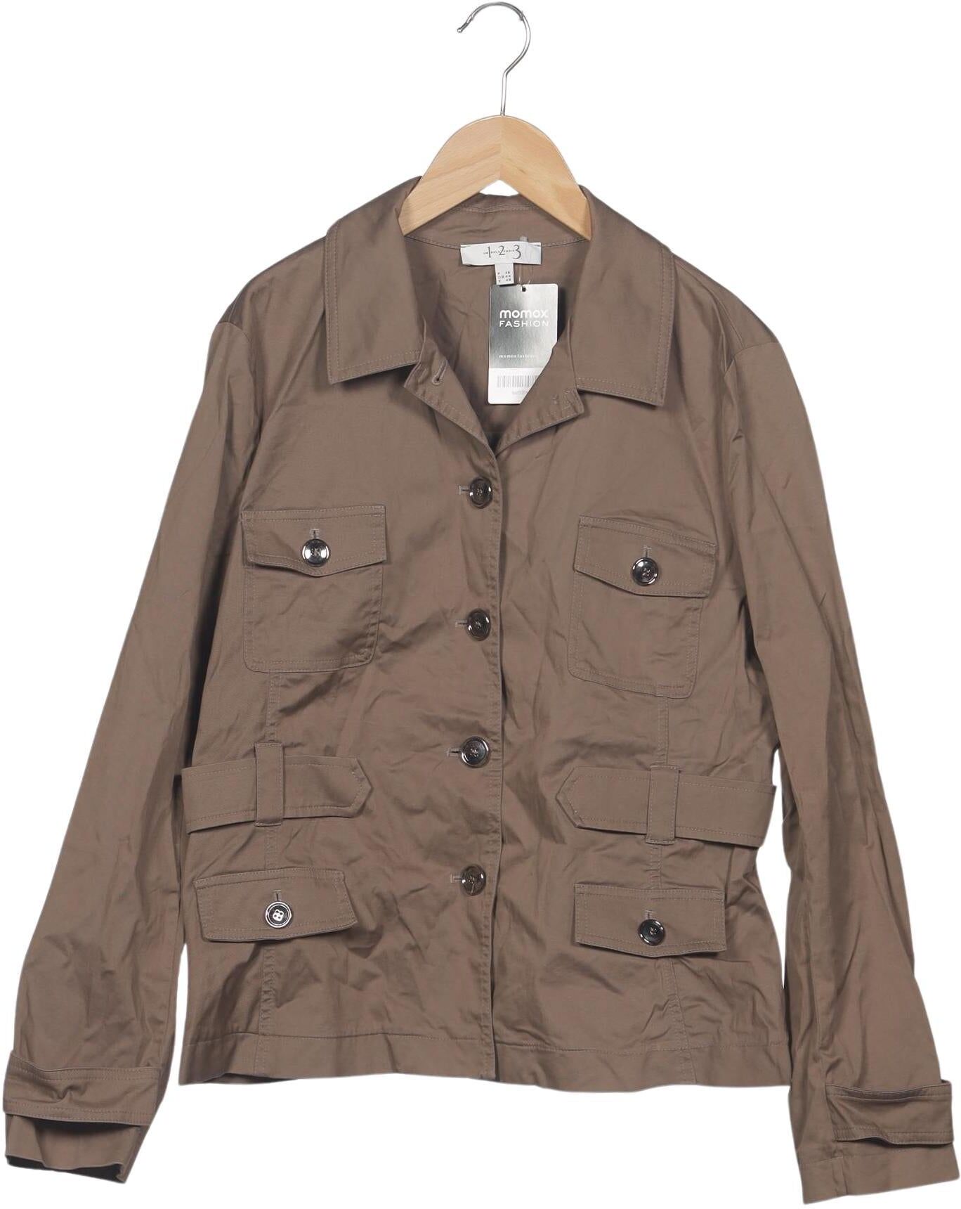 1 2 3 Paris Damen Jacke, Braun, Gr. EU 44, Baumwolle / Elasthan - Second Hand