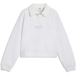 Puma, Mädchen, Sportshirt, CLASS Relaxed Short Lenght Longsleeve Polo FL G (164), Weiss