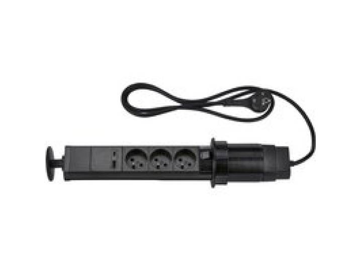 TRONIC® Bloc multiprise (3 prises, noir)