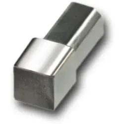 Quadratprofil / Ecken Edelstahl - glänzend - 10,0 mm, Innen-/Aussenecke Vollmaterial Edelstahl