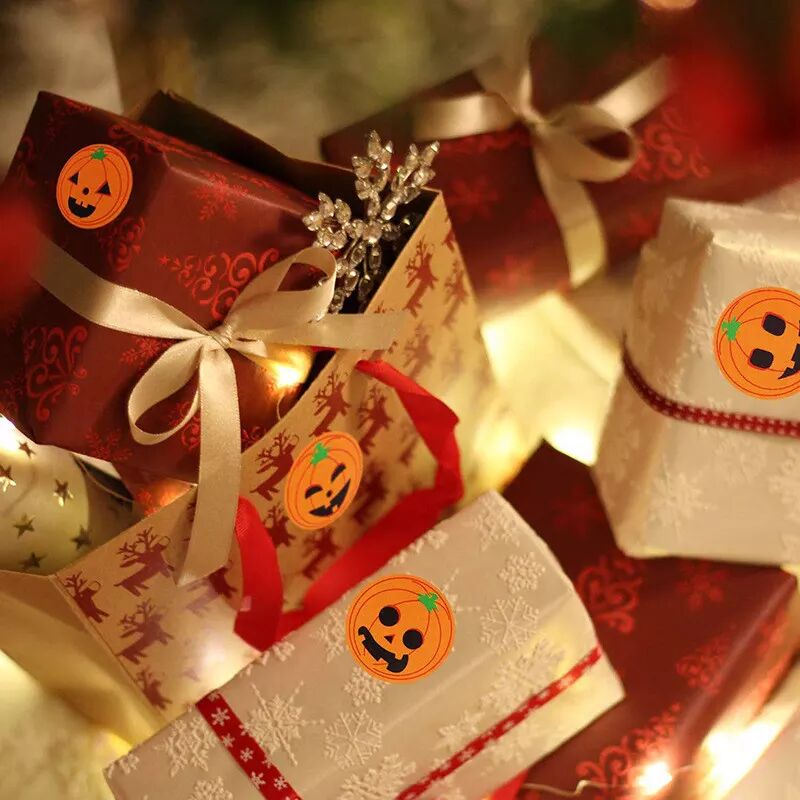 INF Autocollants citrouilles, autocollants d'Halloween, 500 pièces
