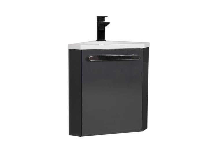 Meuble lave-mains d'angle suspendu
