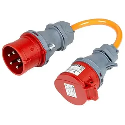 Normrahmen Adapterkabel (0.20 m), Stromkabel, Orange, Rot