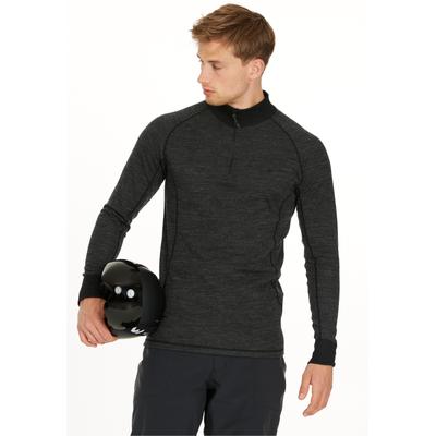 Funktionsshirt WHISTLER "Bishop", Herren, Gr. L, grau (dunkelgrau, meliert), 45% Wolle, 45% Polyester, 10% Elasthan, meliert, normal, ohne Ausschnitt, Shirts Funktionsshirt, mit wärmender Funktion