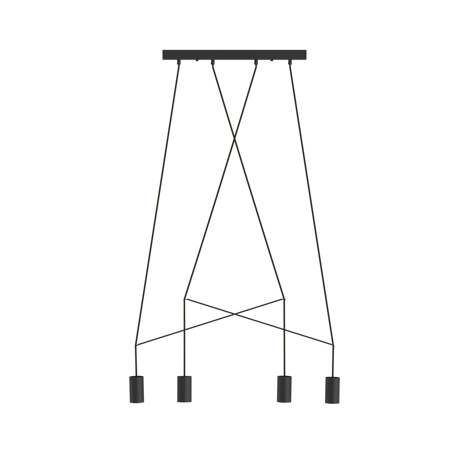 Lyora Imbria 4-lichts hanglamp zwart metalen modern design