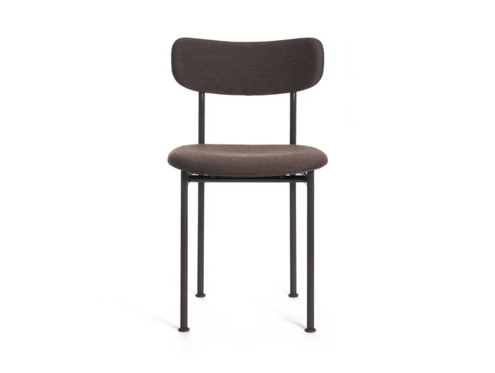 MAGIS lot de 2 chaises rembourrées MOTTA SD1680 (Marron - Tissu et acier)