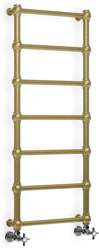 Terma Retro Traditional Heated Towel Rail Brass 117cm H x 50.4cm W x 10.2cm D