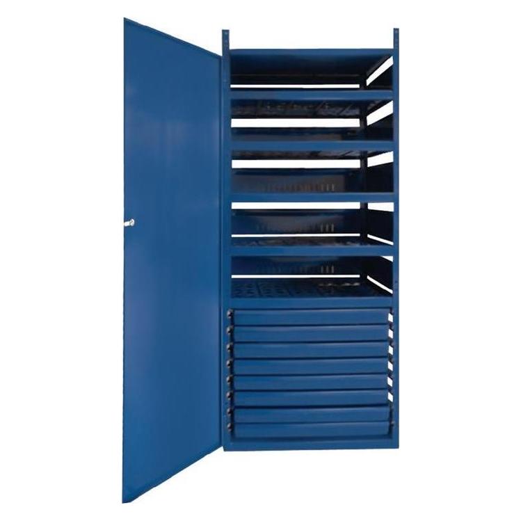 HP Autozubehör Schrank LOGS 145 H1550xB540xT390mm 8 Schubladen 5 Fachböden blau RAL (54 cm, 155 cm) (LOGS 145 RAL 5022)