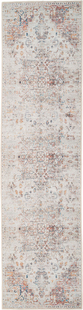 Kukoon Machine Washable Beige Traditional Persian Style Distressed Living Room Area Rug Beige Runner 60 x 240 cm