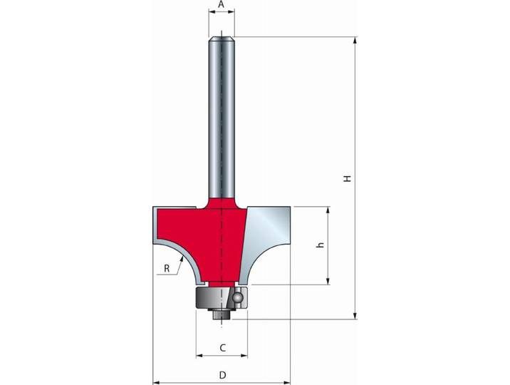 Mèche pour arrondi convexe FREUD - Ø22\,2 H12\,7/54\,9 Q8 Z2 - F03FR01772 -34-10808P