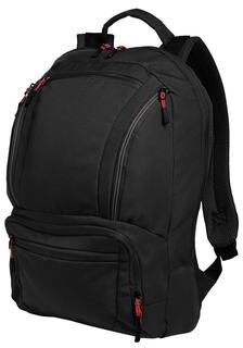 Port Authority BG200 Cyber Backpack in Black/Red size OSFA   Polyester Blend