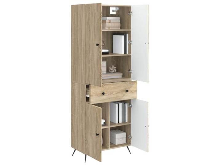 KTHLBRH Behälter Eiche Sonoma 2 Stück 4 Einlegeböden, 4 Türen, 1 Schublade, modulares Design, einfache Reinigung