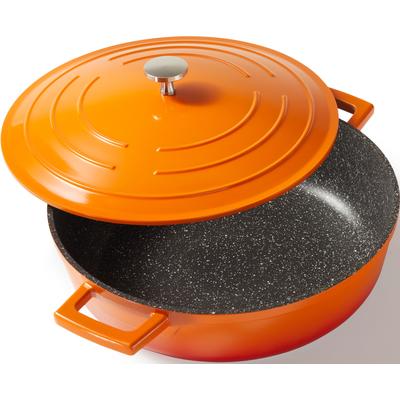 Bräter STONELINE, orange (orange, grau), H:10cm Ø:28cm, Töpfe, 28 cm, Induktion