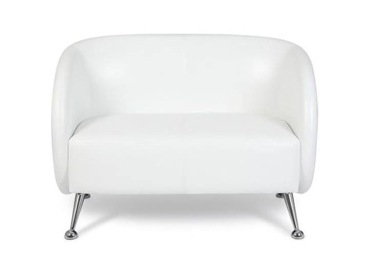 hjh OFFICE Lounge Sofa ST. Lucia Kunstleder 2-Sitzer Sofa mit weicher Polsterung, besonders bequem, 713401, Weiß