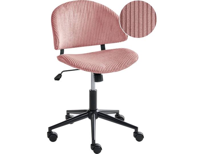 BELIANI Bürostuhl Rosa Cord Drehbar Höhenverstellbar Modernes Design Retro Stil Schreibtischstuhl Computerstuhl für Homeoffice Büro Arbeitsplatz