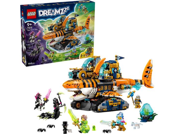 LEGO® Tigerhai-Fahrzeug (71515), LEGO DREAMZzz Konstruktionsspielsteine, (1548 St), Made in Europe