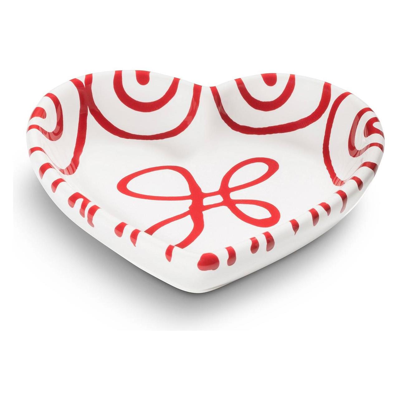 Gmundner Keramik Rotgeflammt, Herzschale (L:10cm) (32747132)