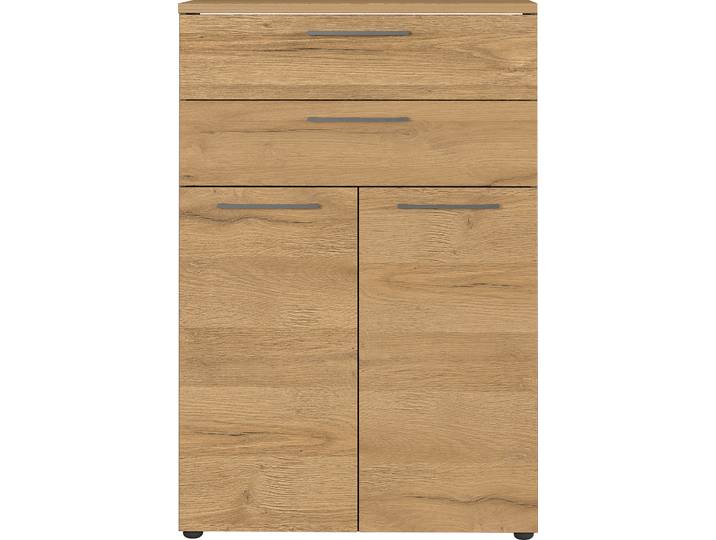 Aktenschrank GERMANIA GW-Agenda , grau (graphit, grandson, eiche, nachbildung), B:80cm H:120cm T:40cm, Holzwerkstoff, Schränke, Aktenschrank, opt. mit Schublade, Masse 80x120 cm, Made in Germany