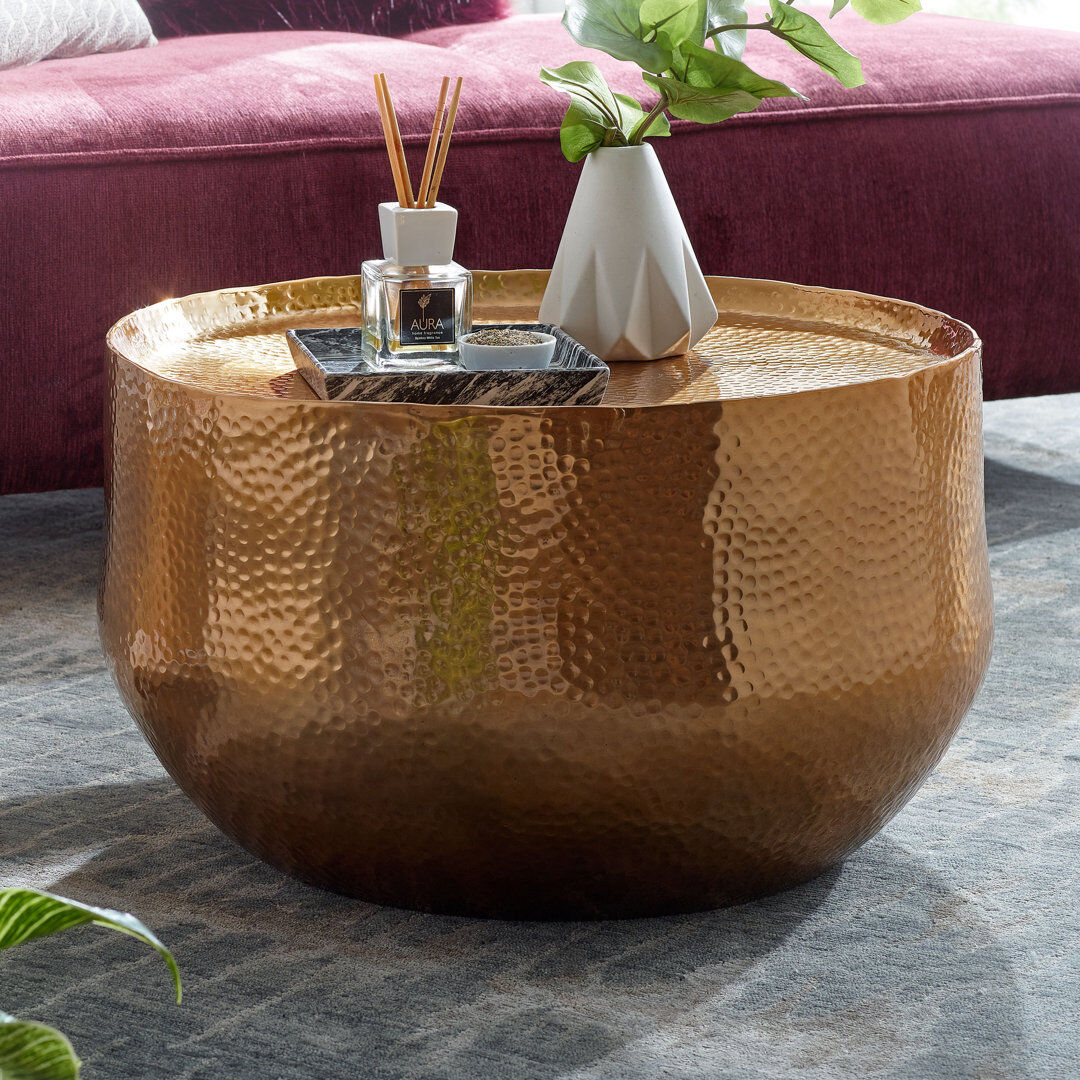 Bloomsbury Market Swanhilda Solid Coffee Table Gold 35cm H X 60cm W X 60cm D