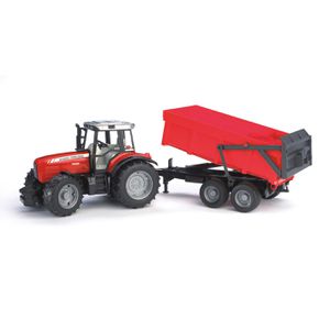 bruder 02045 Massey Ferguson 7480, Traktor mit Anhänger, Maßstab 1:16