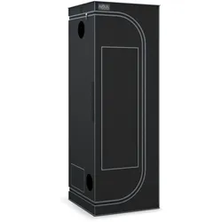 NovaGrove Growzelt, Growbox mit 1680D robuster & wasserdichter Außenschicht, hochreflektierender Aluminium-Innenbeschichtung, Grow Tent mit großem Sichtfenster & Bodenwanne, A06/A09/A12 (Schwarz)