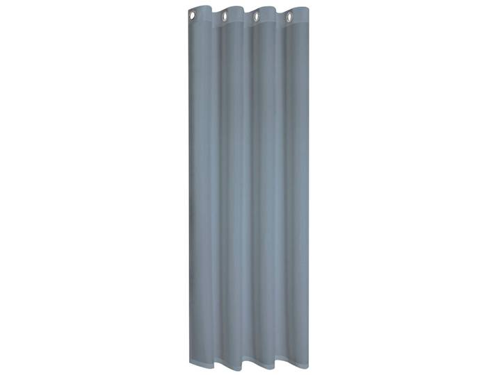 Vorhang GERSTER Ilia, 1 Stück, Ösen, transparent Gr. 1, grau (grau, blau), B:140cm H:235cm, Wirkware, Polyester, Gardinen, Vorhang, HxB: 235x140, klasischer Uni Ösenschal