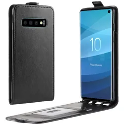Flip Case Handyhülle für Samsung Galaxy S10 Plus Vertikal Schutzhülle Tasche Cover Schwarz Bumper Smartphone Kartensteckplatz-Kreditkarte-Geldscheine EC-Karte Bank-Karte