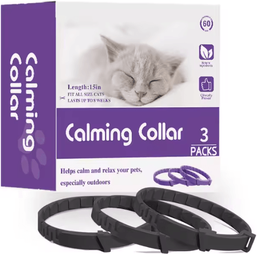 Inspire Curations CalmPaws 3 Pack Cat Pheromone Collars Adjustable Anxiety Relief Collar For Stress Free Comfort black(3pcs)